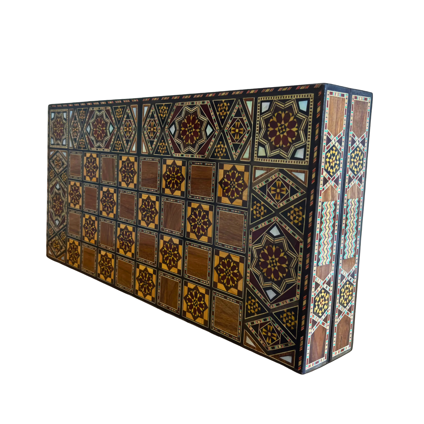 Mesa de Backgammon y Ajedrez Damasquina Hecha a Mano por Gaby Al Dayeh – Obra Maestra con Nácar