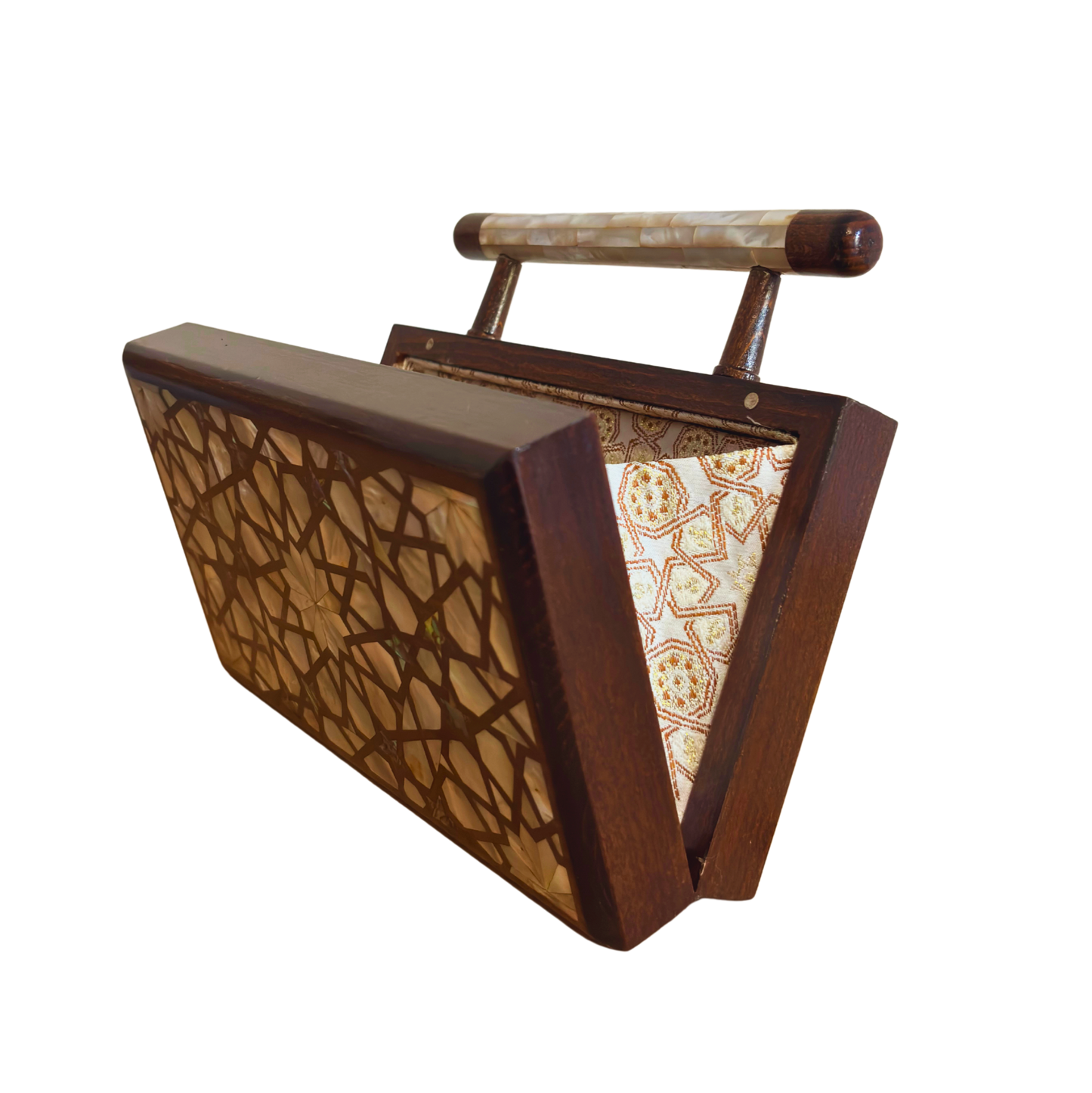 Falak – Lüks Şam El Çantası, Sedef İşleme ve Brokar Astar