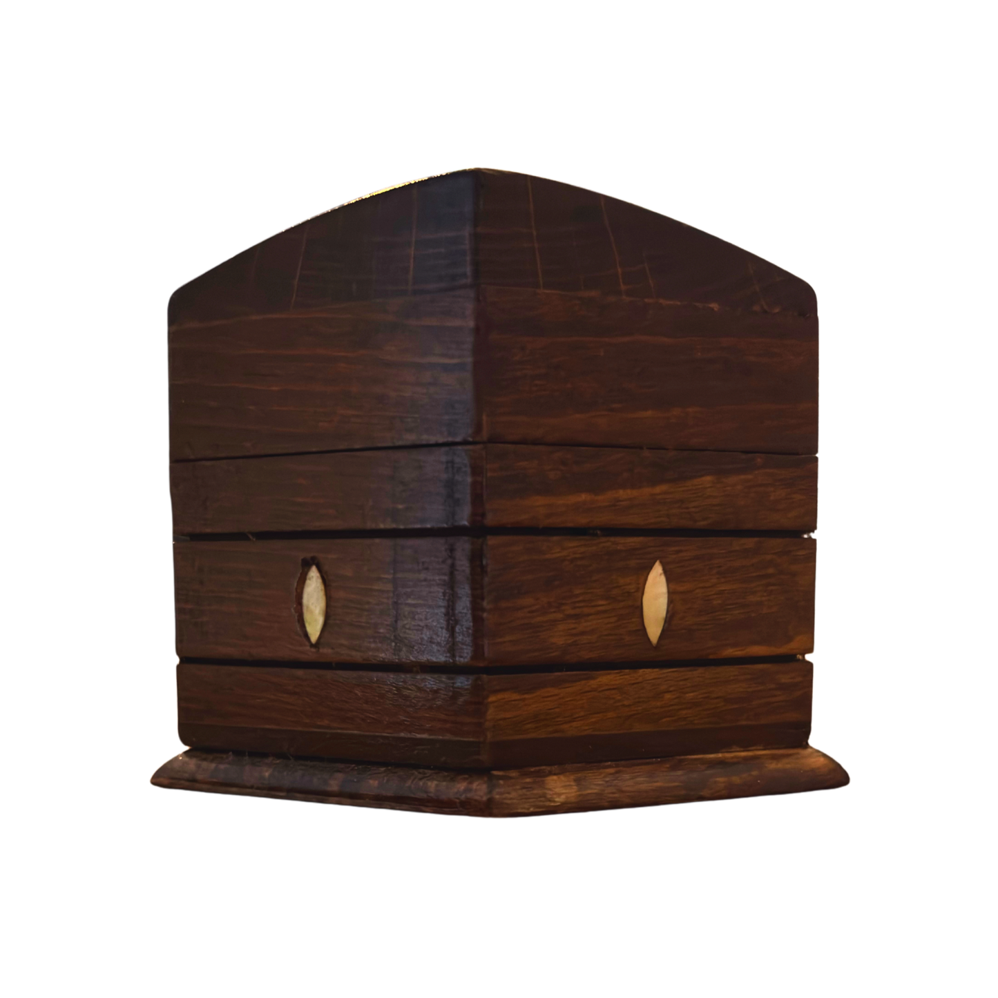 Ręcznie Rzeźbione Pudełko z Buku – Masa Perłowa i Aksamit, Ponadczasowy Wschodni Styl