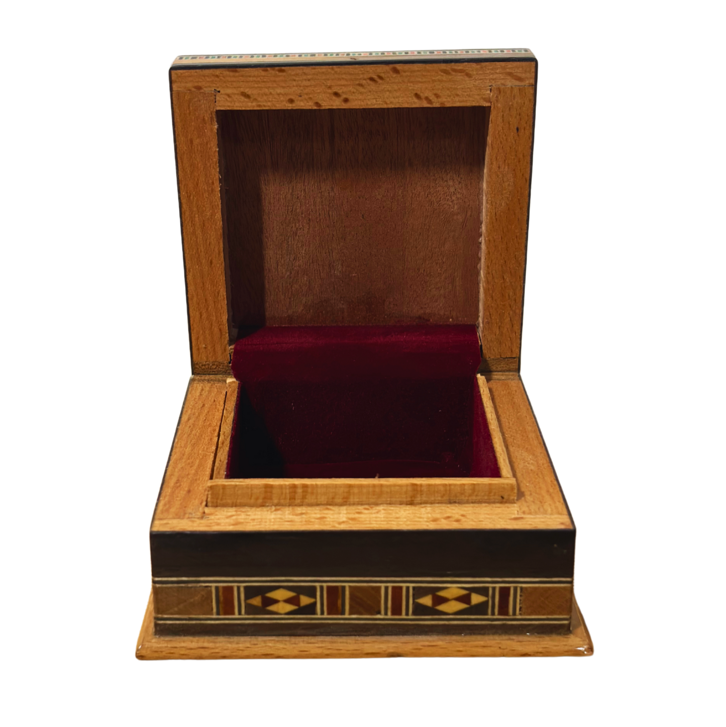 Şam El Yapımı Mozaik Kutu – Geleneksel Sanat & Kadife İç Yüzey