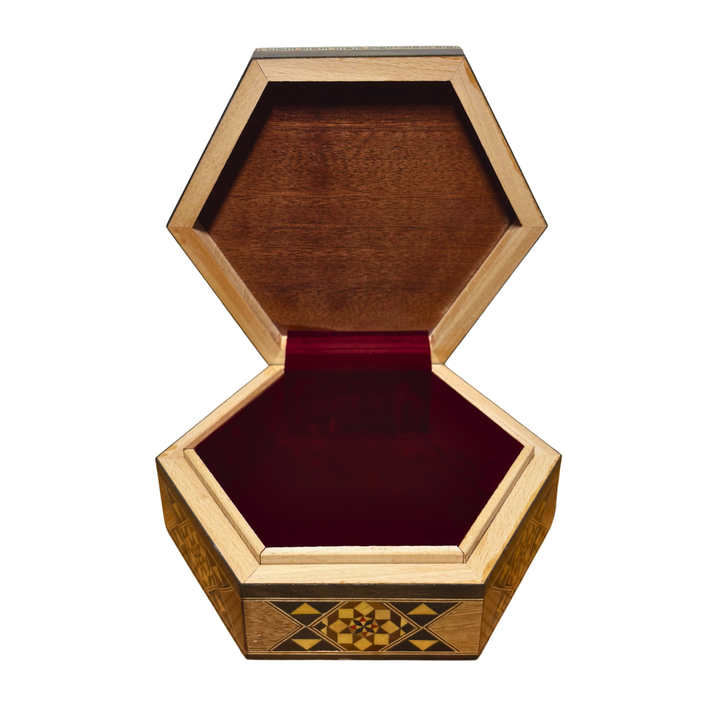 Caja de Mosaico Damasceno Artesanal – Nácar y Elegancia de Terciopelo