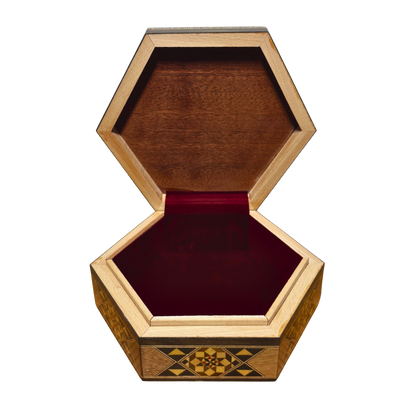 Caja de Mosaico Damasceno Artesanal – Nácar y Elegancia de Terciopelo