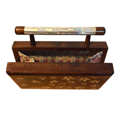 Yasmine – Clutch Damascena di Lusso con Madreperla & Interno in Broccato