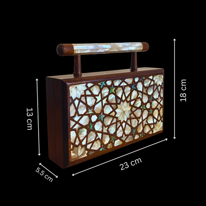 Falak – Lüks Şam El Çantası, Sedef İşleme ve Brokar Astar