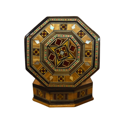 Handcrafted Mosaic Box – Traditional Damascus Art & Velvet Interior