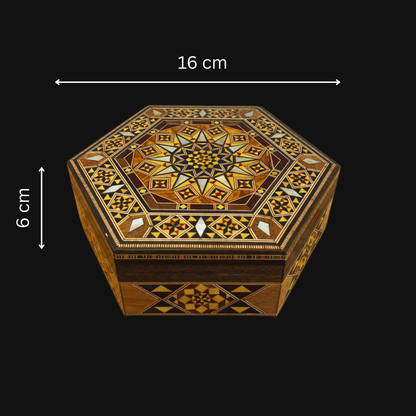 Caja de Mosaico Damasceno Artesanal – Nácar y Elegancia de Terciopelo
