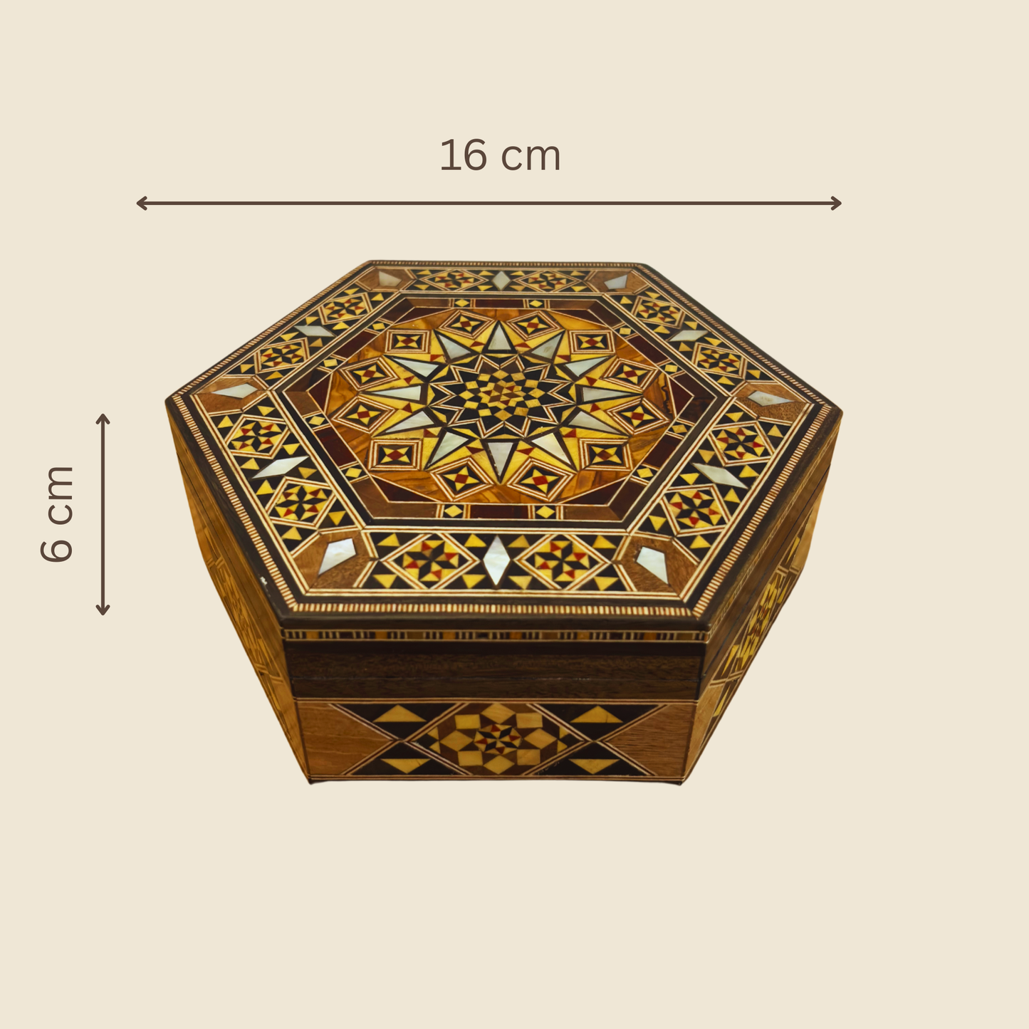 Handcrafted Damascene Mosaic Box – Mother of Pearl & Velvet Elegance