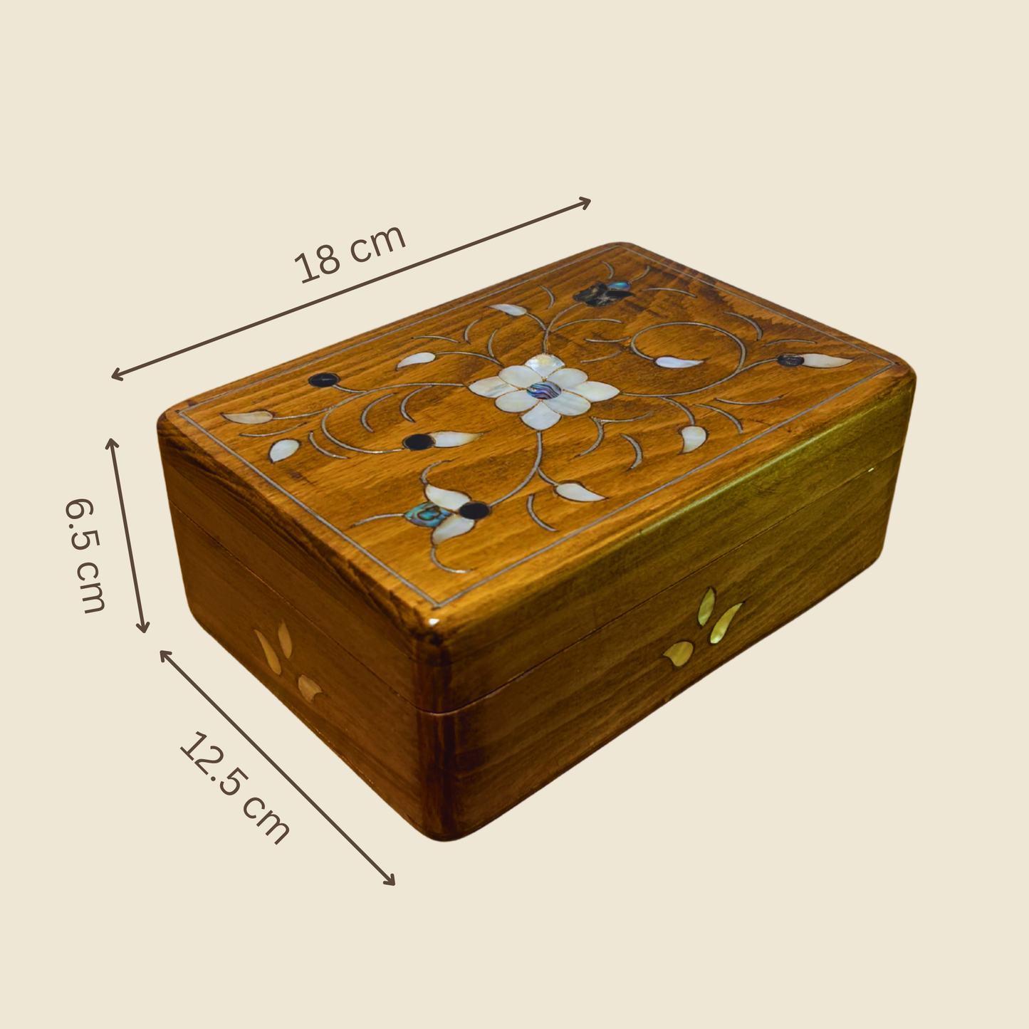 Handgefertigte Luxusbox aus Damaskus – Perlmutt & Samteleganz