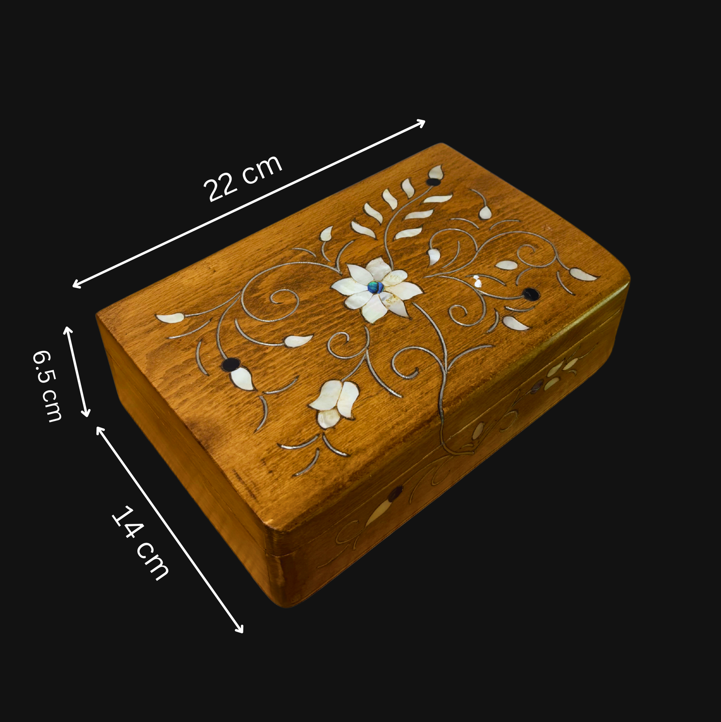 El Yapımı Şam Lüks Kutusu – Sedef & Kadife Zarafeti