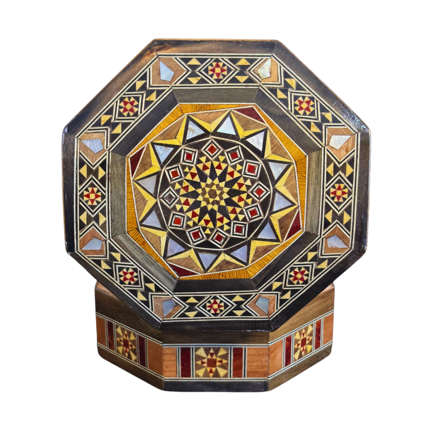 Scatola Artigianale in Mosaico Damasceno – Madreperla e Velluto