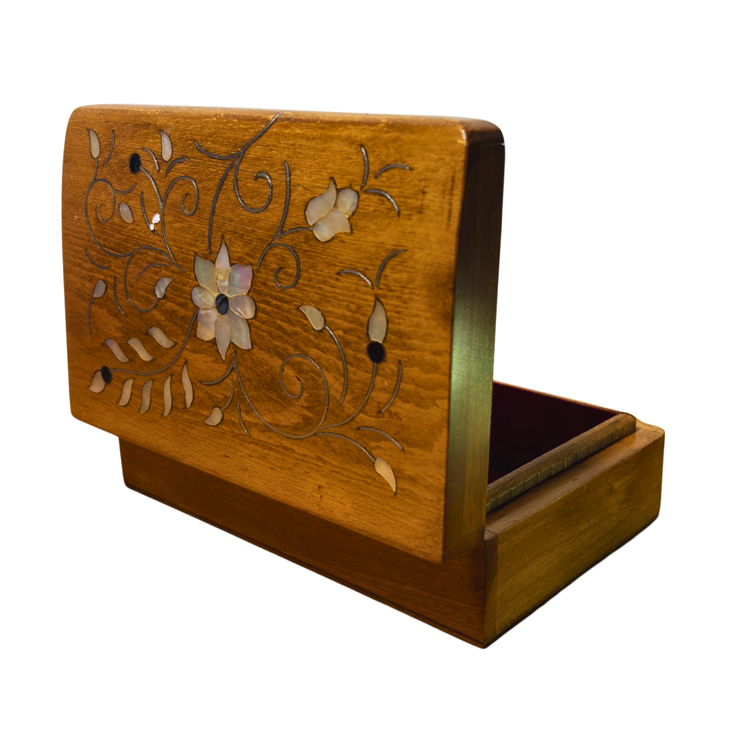 El Yapımı Şam Lüks Kutusu – Sedef & Kadife Zarafeti