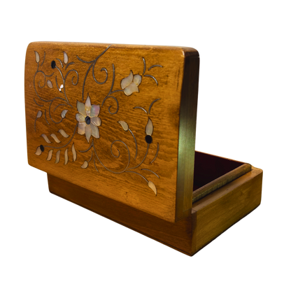 El Yapımı Şam Lüks Kutusu – Sedef & Kadife Zarafeti