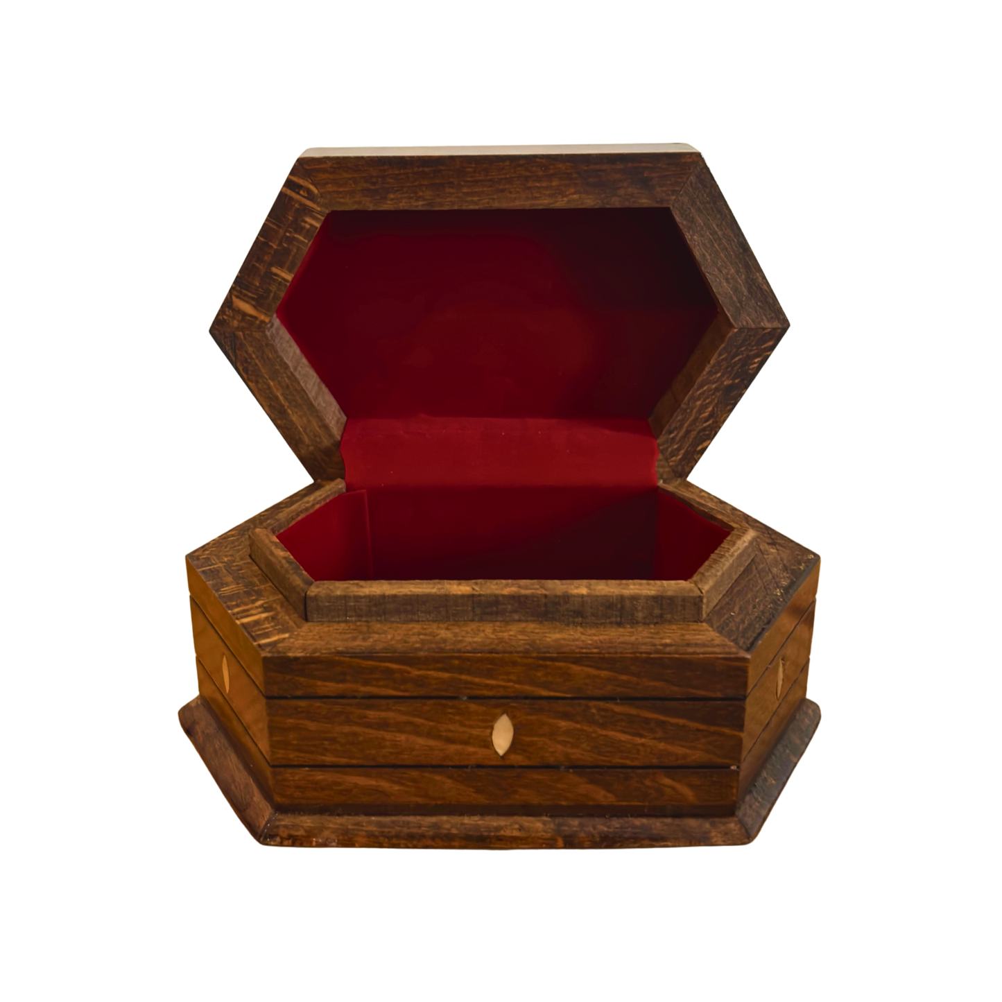 Ręcznie Rzeźbione Pudełko z Buku – Masa Perłowa i Aksamit, Ponadczasowy Wschodni Styl