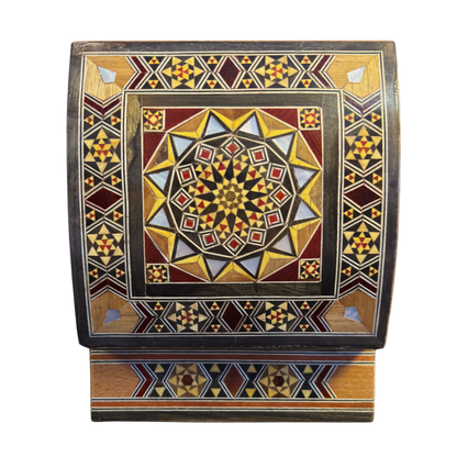 Handgefertigte Mosaik-Schatulle aus Damaskus – Perlmutt & Samt