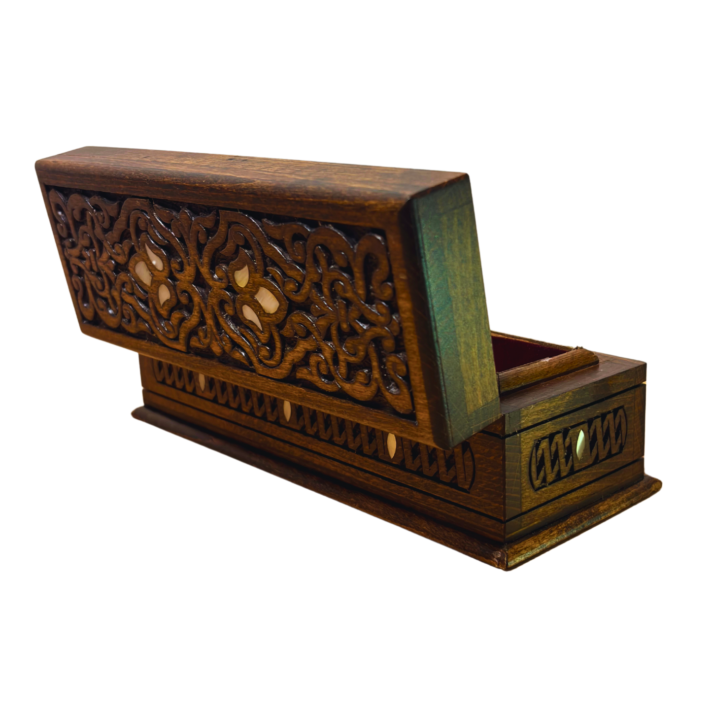 El Oyma Lüks Şam Kutusu – Sedef & Kadife Zarafeti