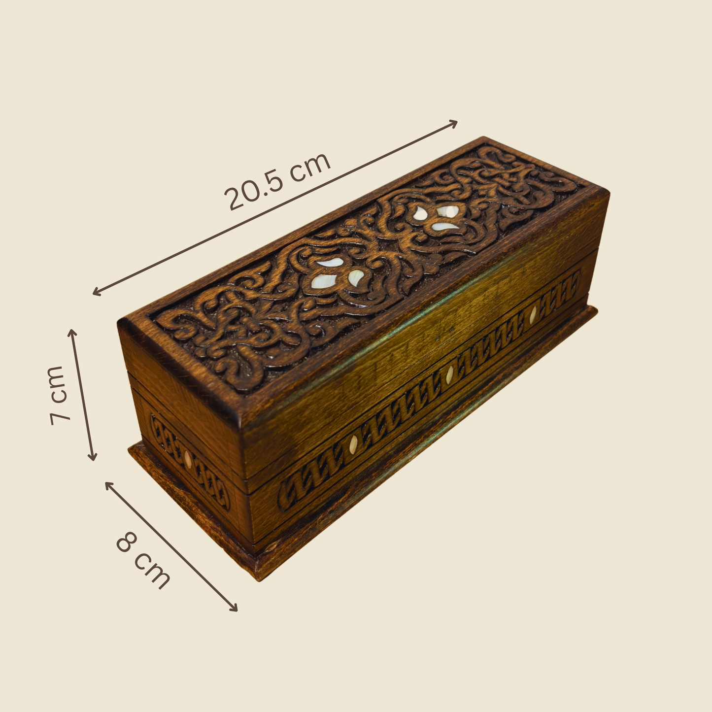 Handgefertigte Luxus-Schatulle aus Damaskus – Perlmutt & Samt