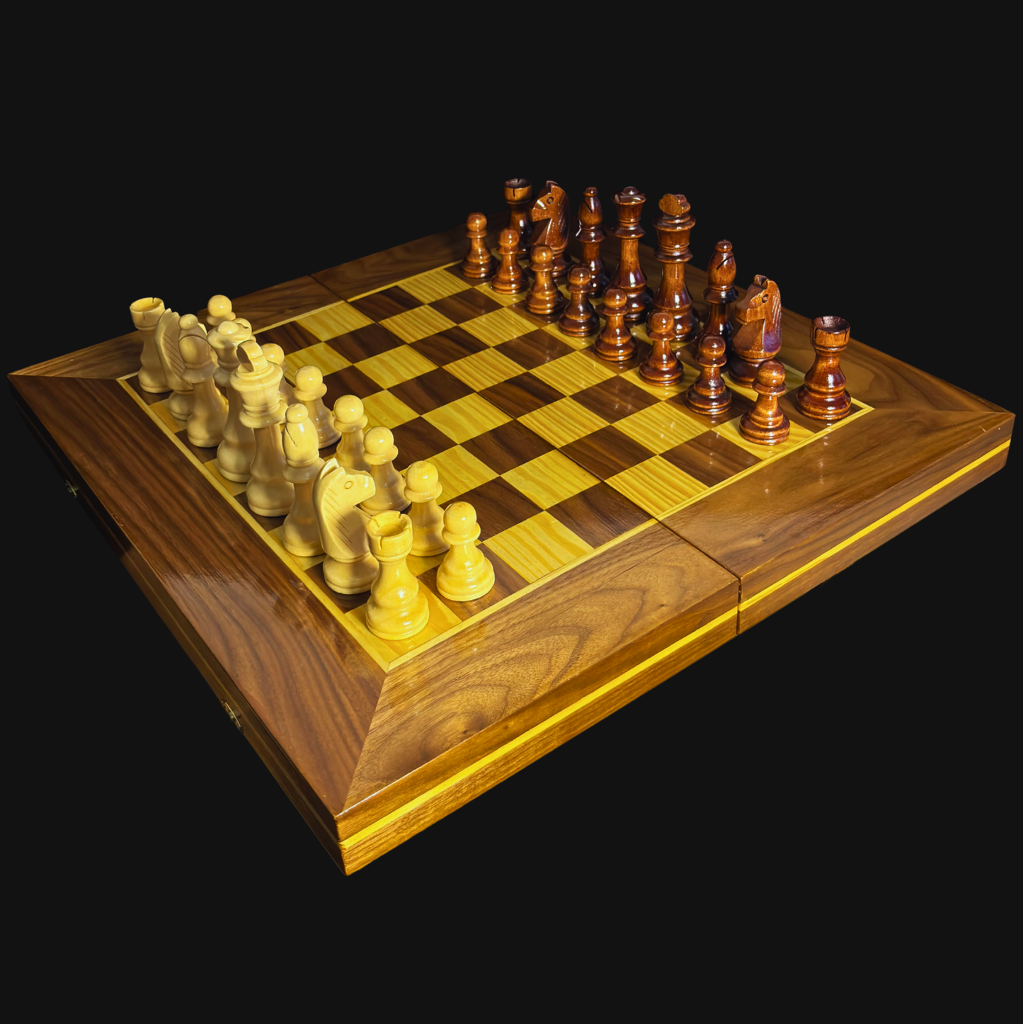 Ręcznie Wykonany Damasceński Stół do Szachów i Backgammona od Gaby Al Dayeh – Klasyczny Wzór Mozaiki