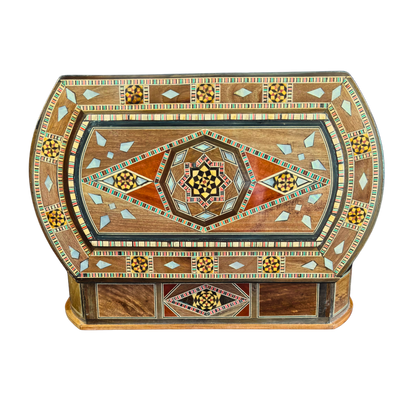 Elegante Scatola in Mosaico Artigianale di Damasco – Arte & Velluto