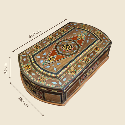 Elegante Scatola in Mosaico Artigianale di Damasco – Arte & Velluto