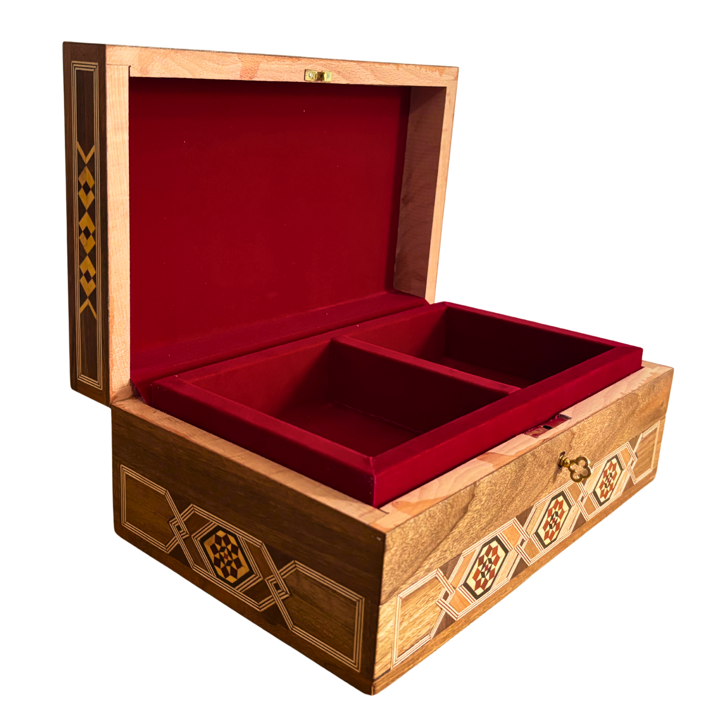 Damascene Mosaic Jewelry Box with Lock – Handcrafted Masterpiece