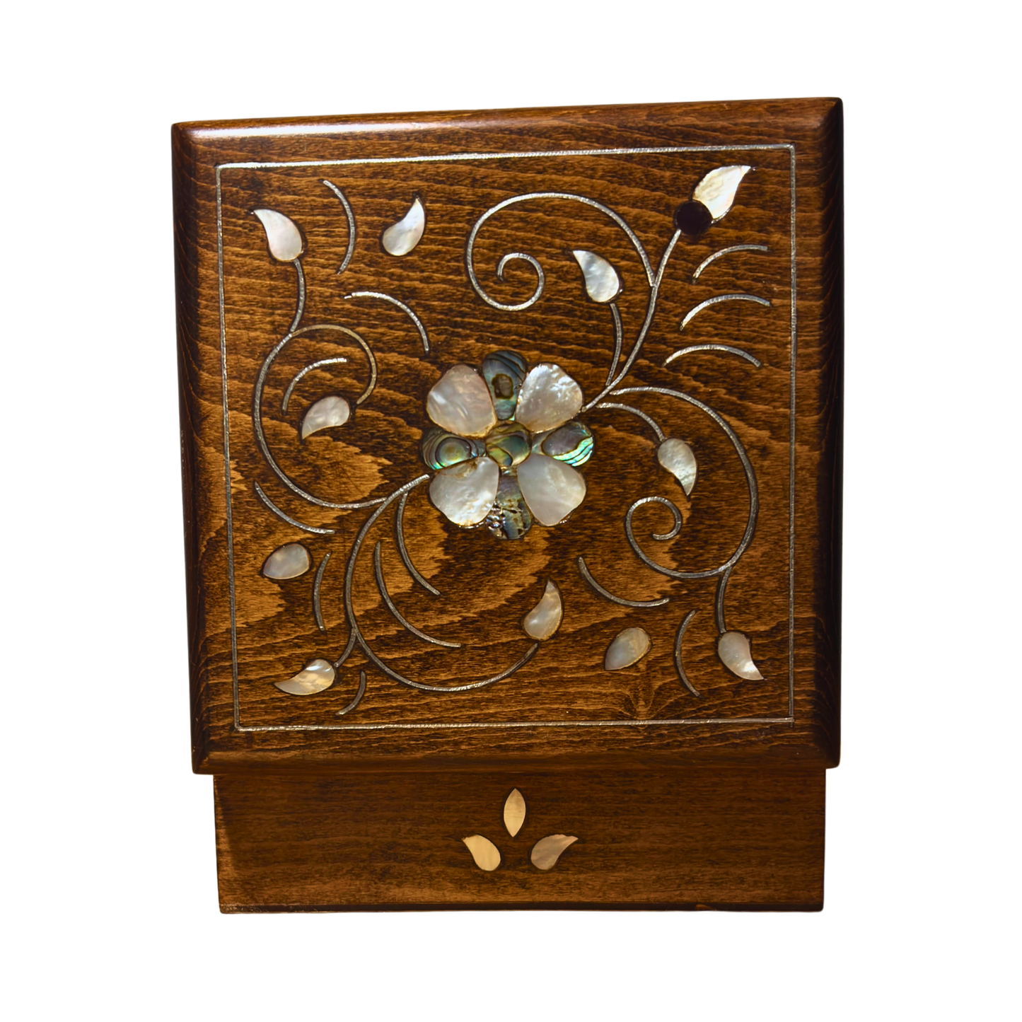 El Yapımı Şam Lüks Kutusu – Sedef & Kadife Zarafeti