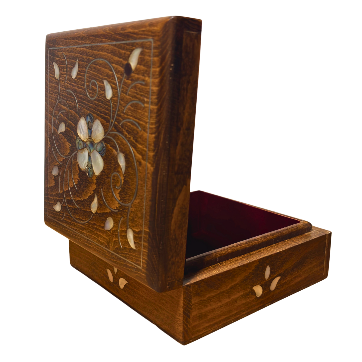 El Yapımı Şam Lüks Kutusu – Sedef & Kadife Zarafeti