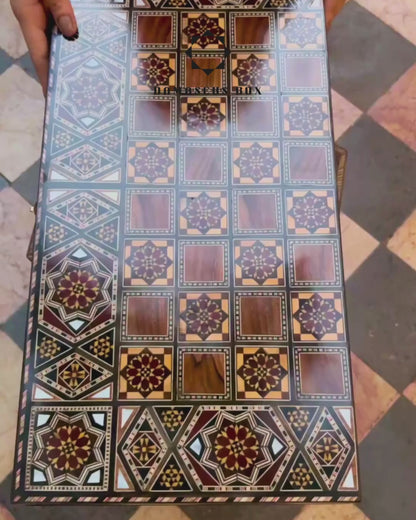 Handcrafted Damascene Backgammon & Chess Table by Gaby Al Dayeh – Masterpiece with Mother of Pearl Inlay
